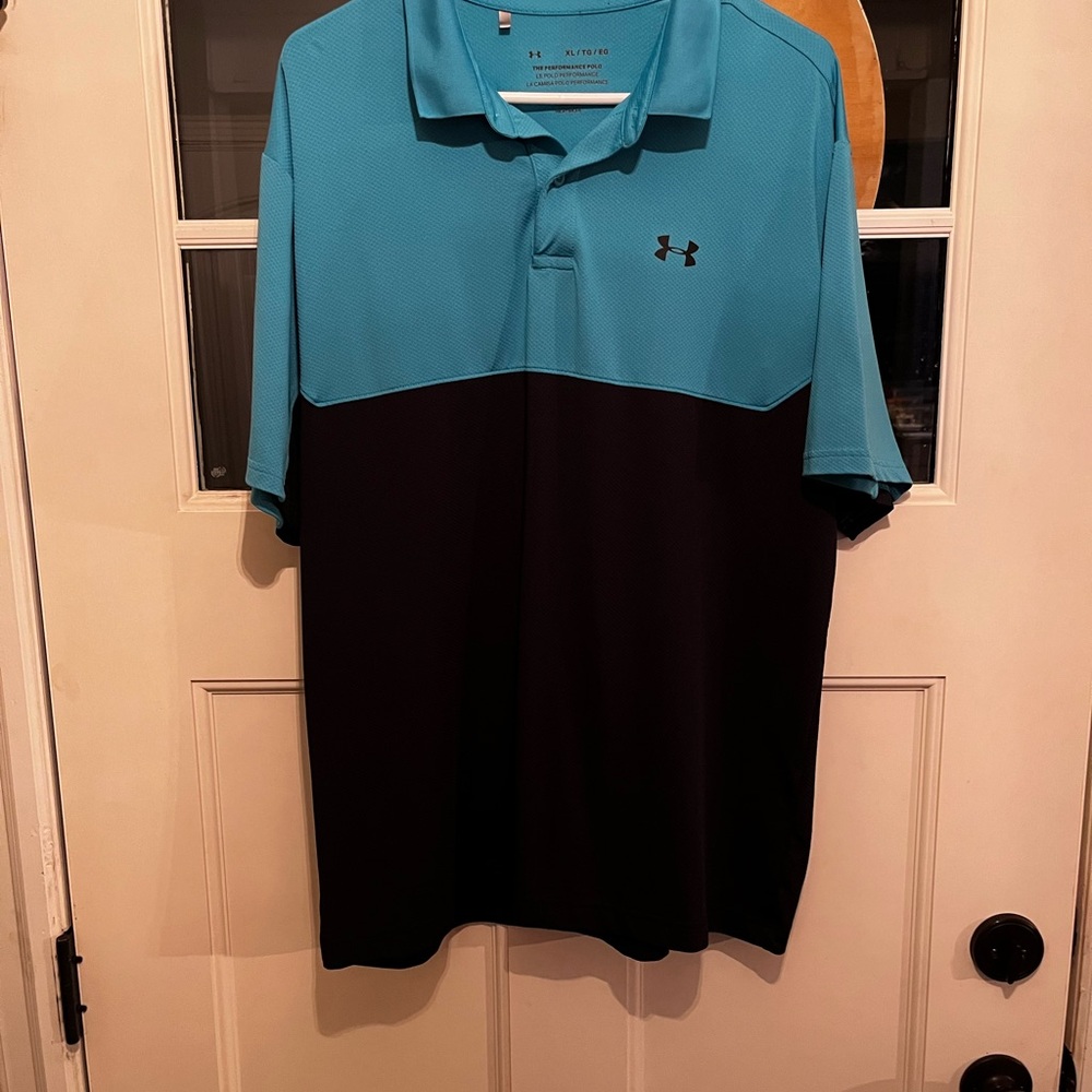 Under Armour Men's Teal and Black Polo Shirt and Neon Yellow Polo Shirts
